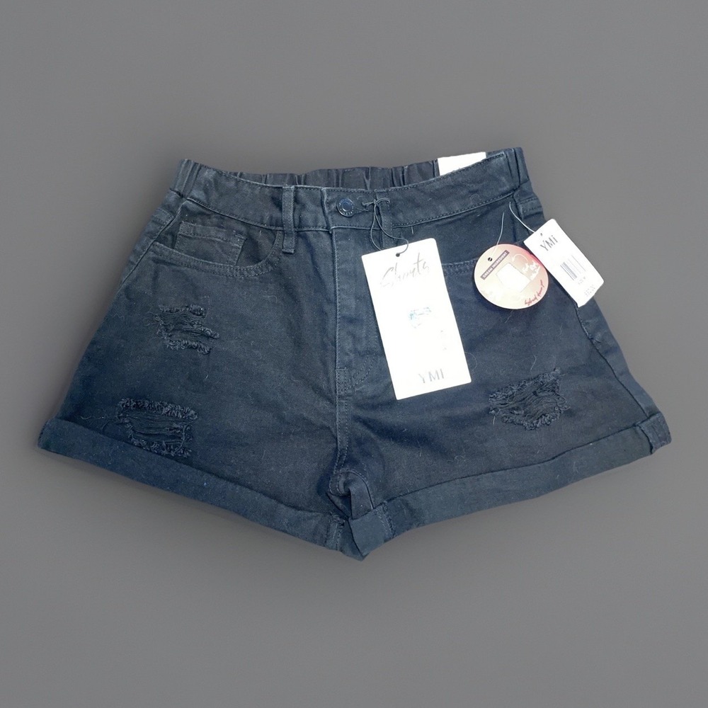 YMI Dream Collection Distressed Black Shorts - Medium - New With Tags